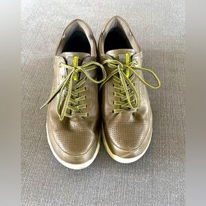 ECCO Men's Green/Brown Leather Sneakers